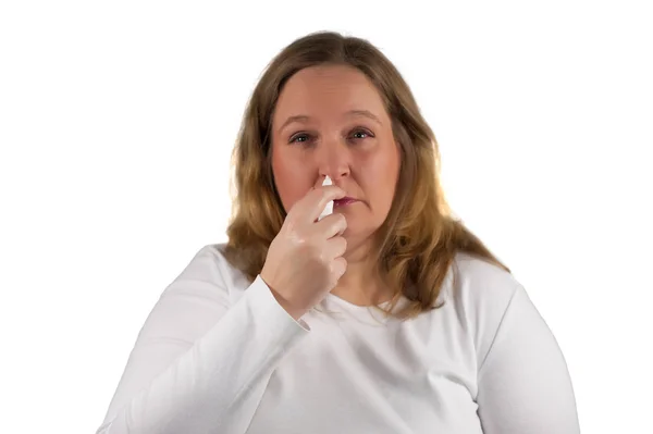 Woman has pollen allergy — Stock Photo, Image