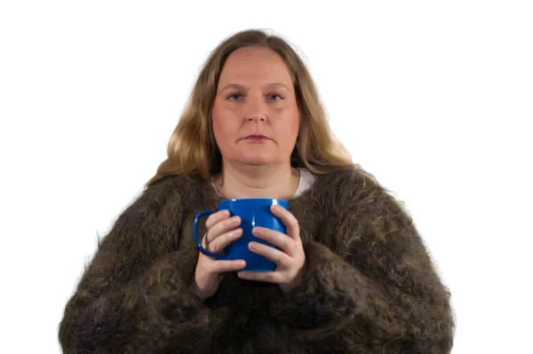 Mujer beber té — Foto de Stock