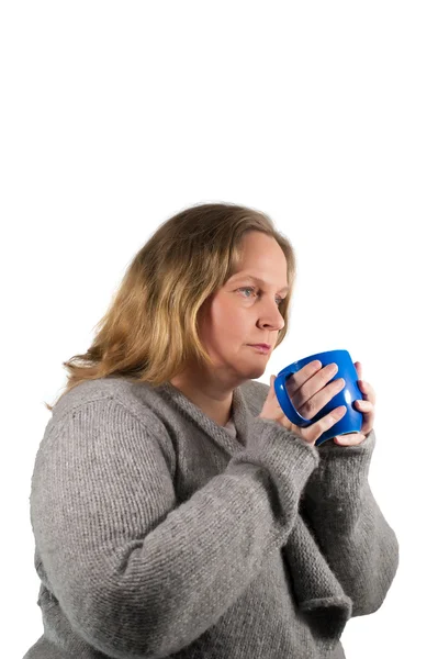 Kobieta picia herbaty — Zdjęcie stockowe