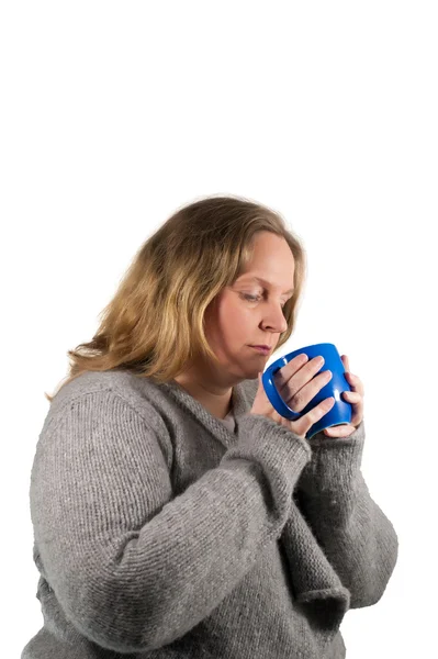 Mujer beber té —  Fotos de Stock
