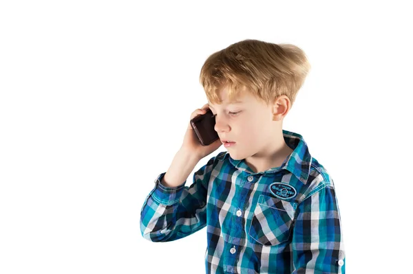 Telefono bambino con smartphone — Foto Stock