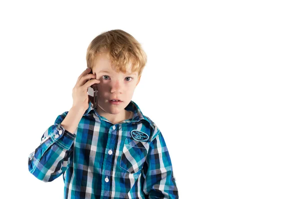 Telefono bambino con smartphone — Foto Stock