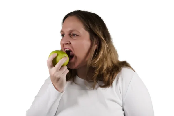 Eating an apel — Stock Photo, Image