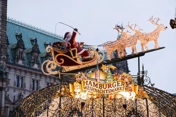 Ayuntamiento Mercado Hamburgo Mercado de Navidad — Foto de Stock