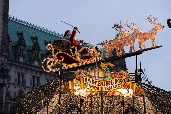 Ayuntamiento Mercado Hamburgo Mercado de Navidad —  Fotos de Stock