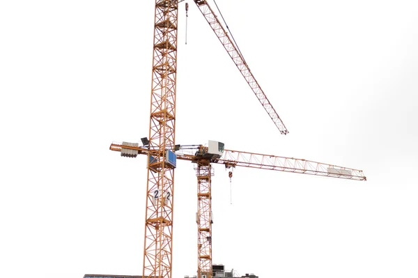 Yellow hoisting crane isolate on white background — Stock Photo, Image