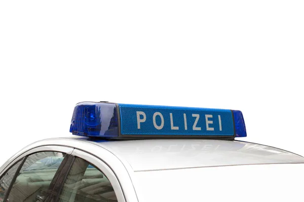 Nahaufnahme von Polizeiauto-Schild — Stockfoto