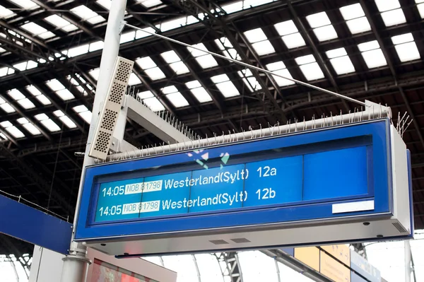 Cuadro de indicadores Estación Westerland Sylt —  Fotos de Stock