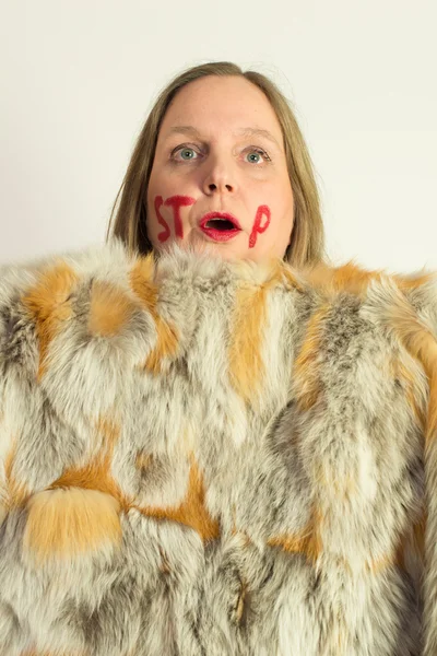 Anti fur djurplågeri — Stockfoto