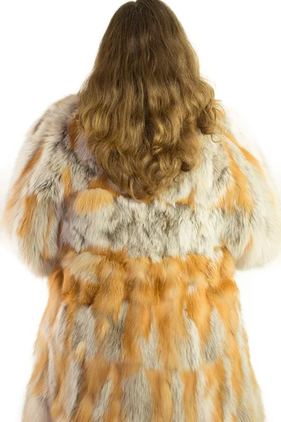 Woman model in fur isolated — Stock Photo, Image