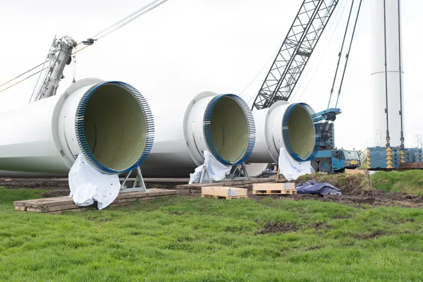 Construção de turbinas eólicas onshore Imagens De Bancos De Imagens