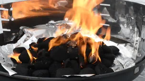 Verlichting barbecue — Stockvideo