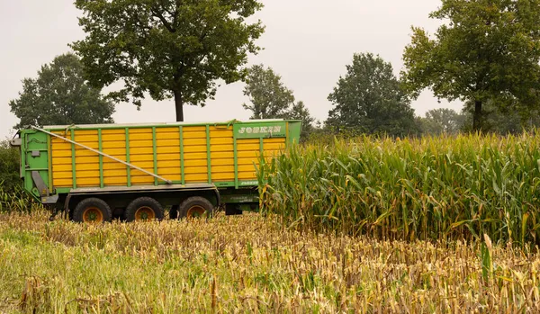 Joskin Silospace Silage Wagon Během Sklizně Kukuřice — Stock fotografie