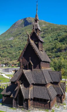 Norveç 'te Borgund' daki ahşap kilise.