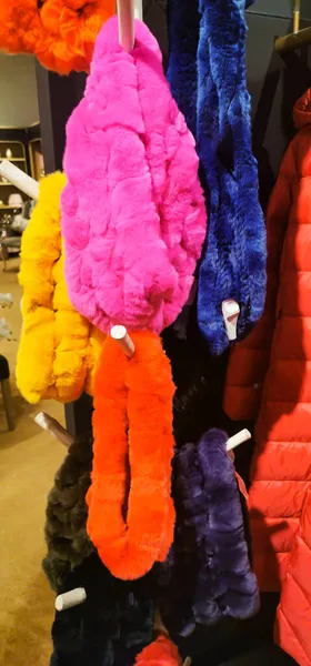 Moda Coloridos Accesorios Piel Bufanda Para Temporada Invierno — Foto de Stock