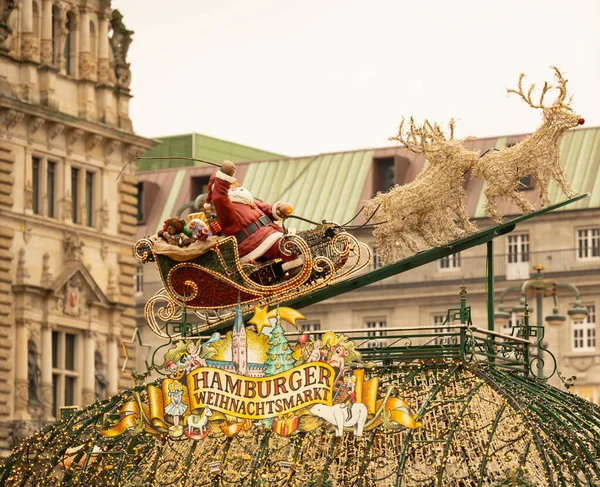 Roncalli Mercado Natal Frente Câmara Municipal Hamburgo Acesso Apenas Pessoas — Fotografia de Stock