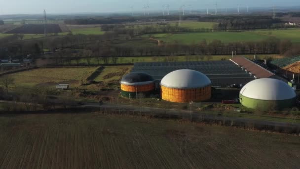 Planta Biogás Desde Perspectiva Del Aire Tomada Con Dron — Vídeos de Stock