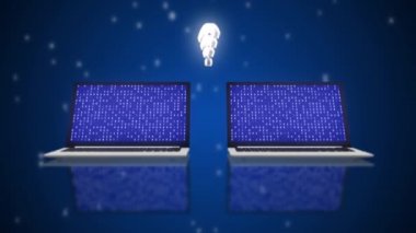 İnternet bağlantısı ile yerel bilgisayar ağı yapı iletişiminin 4k videosu.