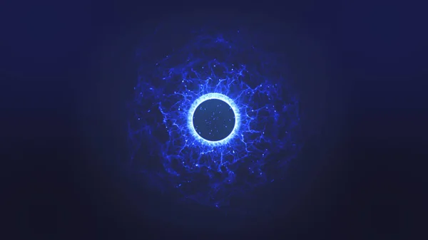 3D иллюстрация абстрактного синего круга со светом. — стоковое фото