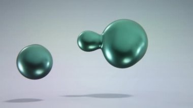 Soyut koyu yeşil sıvı damlaların 4k videosu.