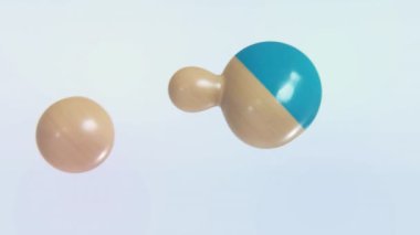 Soyut mavi ve bej sıvı damlalarının 4k videosu.