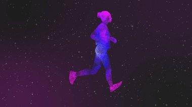 Gelecekteki çalıştırıcıyı oluşturan parçacıkların 3d illüstrasyonu.