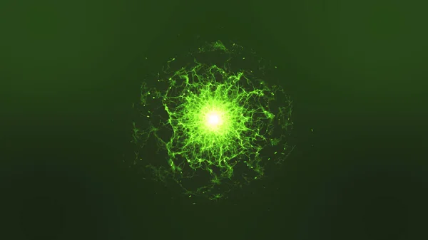 Illustrazione 3D del cerchio verde astratto con effetto luce. — Foto Stock
