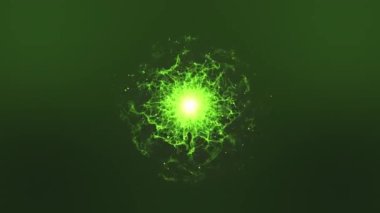 Soyut yeşil dairenin ışık efektli 4k videosu.