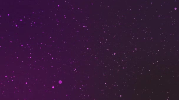 4k videó lila csillogás részecskék háttér ragyogó fény fáklyák. — Stock videók