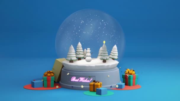 Vidéo 4k de dessins animés décorations de Noël. — Video