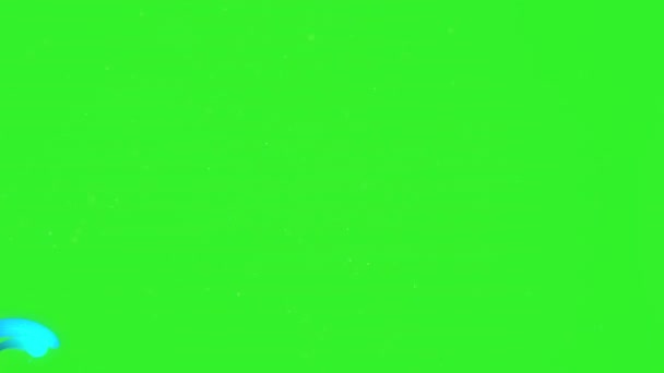 緑の背景に抽象的な光沢のある青のデザイン要素の4kビデオ. — ストック動画