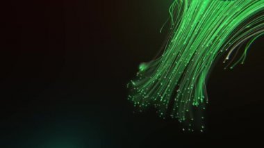 Soyut parlak yeşil tasarım elementlerinin koyu arkaplanda 4k videosu.