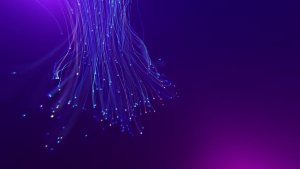 4k vídeo of abstract shiny blue design elements on purple background. — Vídeo de Stock