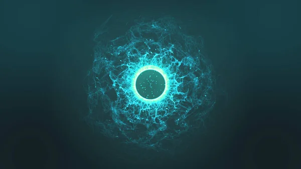 3D Illustration eines abstrakten blauen Kreises mit Lichteffekt. — Stockfoto