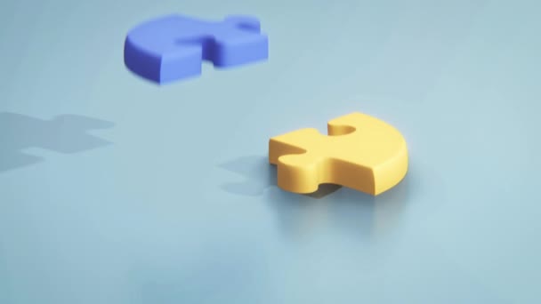 4k wideo z kreskówek części koła puzzle. — Wideo stockowe
