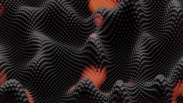 Video Abstrakter Geometrischer Wellen Orange Und Schwarz Konzept Des Wellendesigns — Stockvideo