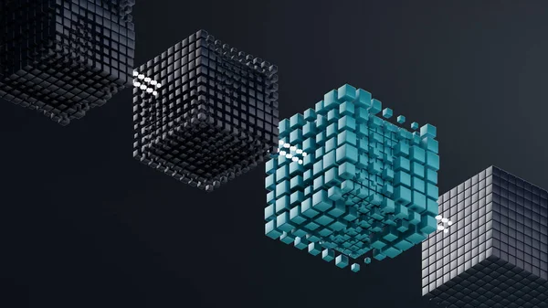 Illustration Abstract Blockchain Company Blue Background Concept Blockchain ストック写真