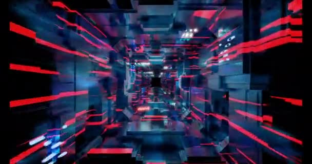 Video Abstract Technological Tunnel Motion Concept Tunnel — Stockvideo