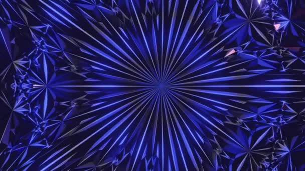 Video Illuminated Geometric Shapes Pattern Looking Kaleidoscope Concept Illusion — Stockvideo