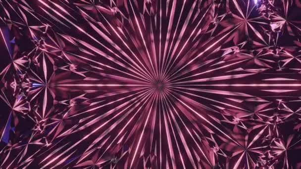 Video Illuminated Geometric Shapes Pattern Looking Kaleidoscope Concept Illusion — Stock video