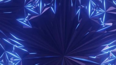4k video of illuminated geometric shapes in pattern looking like kaleidoscope. Concept of illusion.