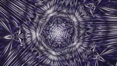 4k video of illuminated geometric shapes in pattern looking like kaleidoscope. Concept of illusion.