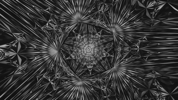 Rendering Image Illuminated Geometric Shapes Pattern Looking Kaleidoscope Concept Illusion — 스톡 사진