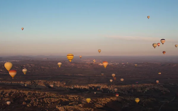 Varm Luft Baloon Himlen Öken Goreme Capadocia Kalkon — Stockfoto