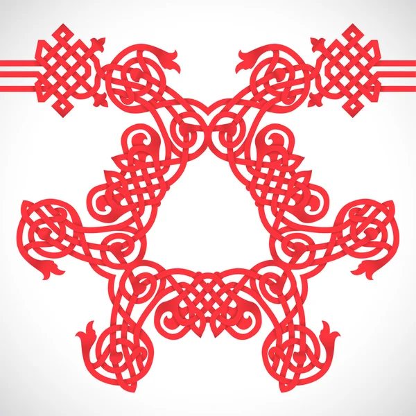 Rode inheemse ornament patroon — Stockvector