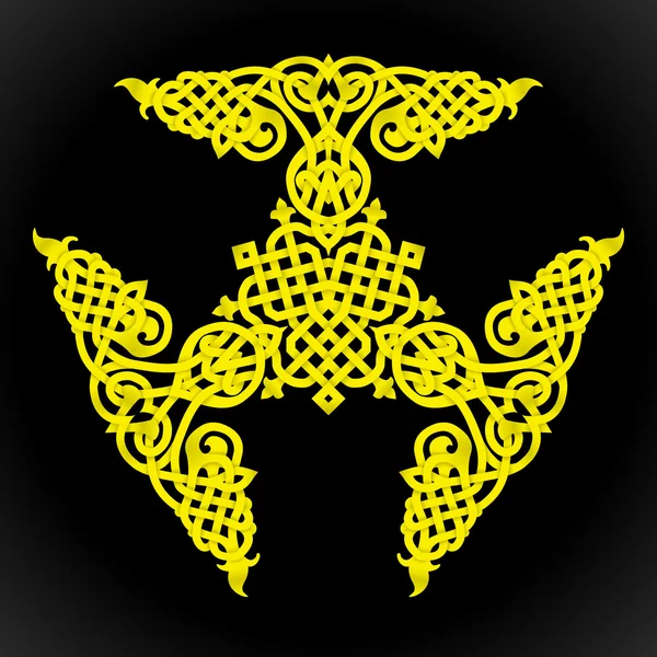 黄色のネイティブ飾り — ストックベクタ