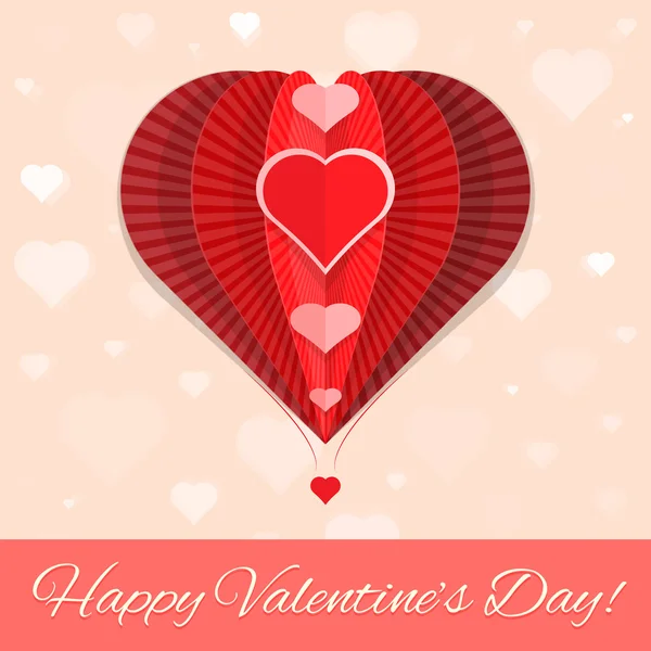 Absztrakt szív air ballon Valentin-napi üdvözlőlap — Stock Vector