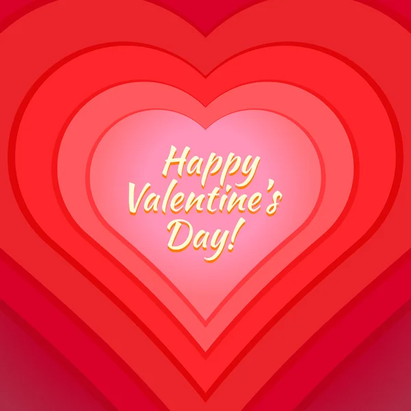 Valentinstag Herz-Grußkarte Vorlage — Stockvektor