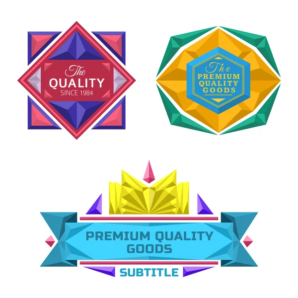 Set of retro badge jewel labels and logo — Stock Vector