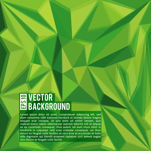 Vector green abstract polygonal background — Stock Vector